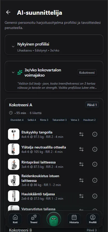 AI-ohjelmageneraattori SisuLiftissä