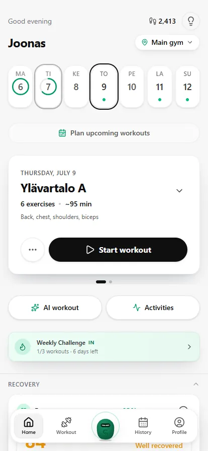 SisuLift dashboard on iPhone