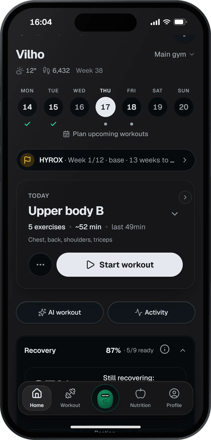SisuLift dashboard on iPhone