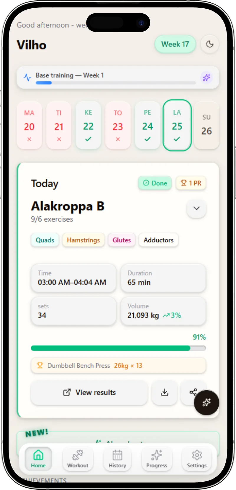 SisuLift dashboard on iPhone